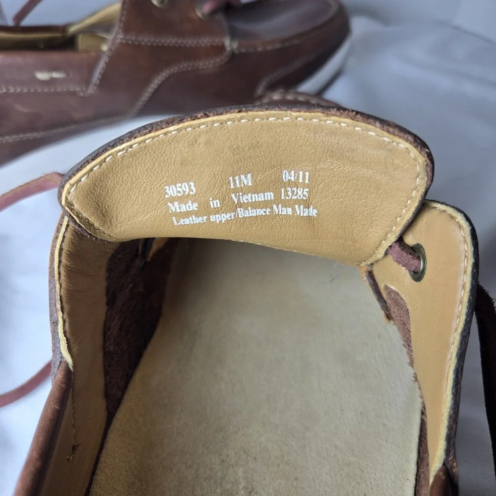 Clarks‎ Leather Docksider Shoes Brown Mens 11M Boat Preppy Nautical Top Sider